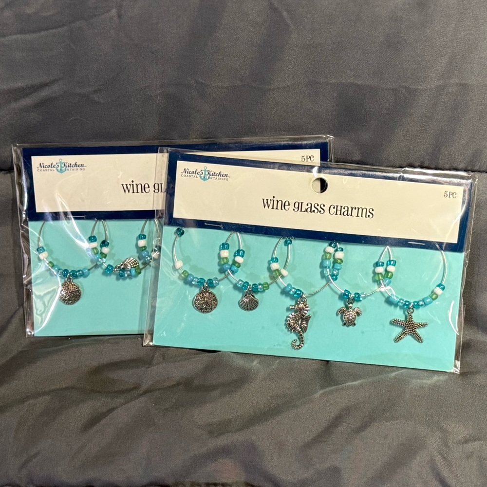 New!!! 2 -5 packs Nicole’s Kitchen Wine Glass Charms **priced separately**